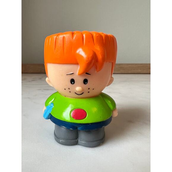 Little Tikes Boy with Red Hair Crew Cut and Brown Dog Play Figure Toy - Picture 2 of 14